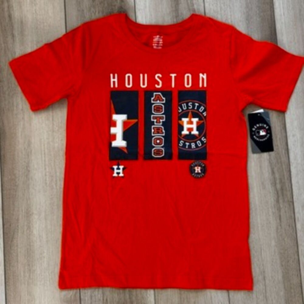 Genuine Merchandise Houston Astros MLB Youth XL 14/16 T-Shirt Orange Navy Texas